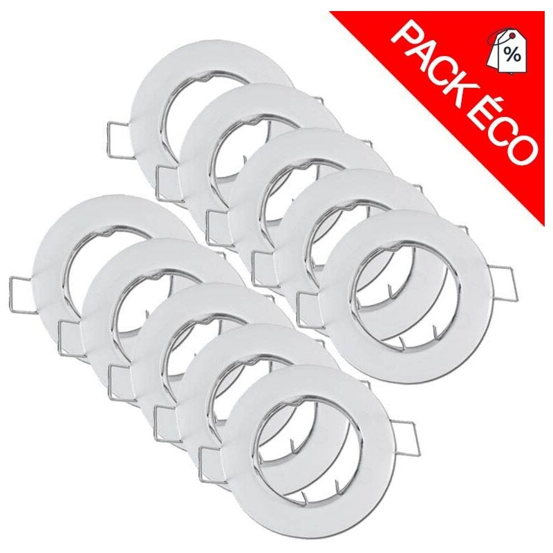 Miidex Lighting - Pack de 10 Supports de spot Rond Blanc Fixe Ø79mm ®