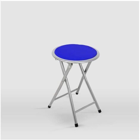 Pack de 10 taburetes Palma en polipiel azul, 30 x 30 x 45 cm (largo x ancho x alto)