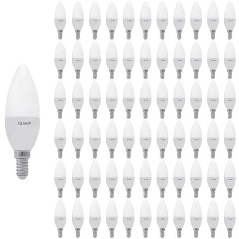 Pack de  100 - Ampoule LED E14 8W 220V C37 180° - Blanc Chaud 2300K - 3500K - SILAMP