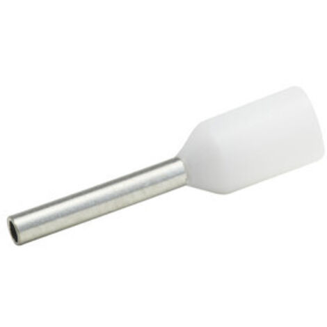 Pack de 100 uds Punteras aisladas para crimpar cable de 8 mm Blanca  Electro Dh 31.607/0.5/8 8430552125203