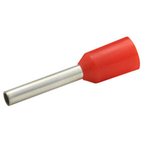 Pack de 100 uds Punteras aisladas para crimpar color rojo de 10 mm Electro Dh 31.607/1/10 8430552125241