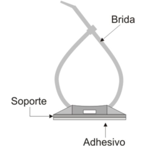 Pack de 100 uds Soportes adhesivos para bridas de 4 mm de color Blanco Electro Dh 31.666 8430552092598
