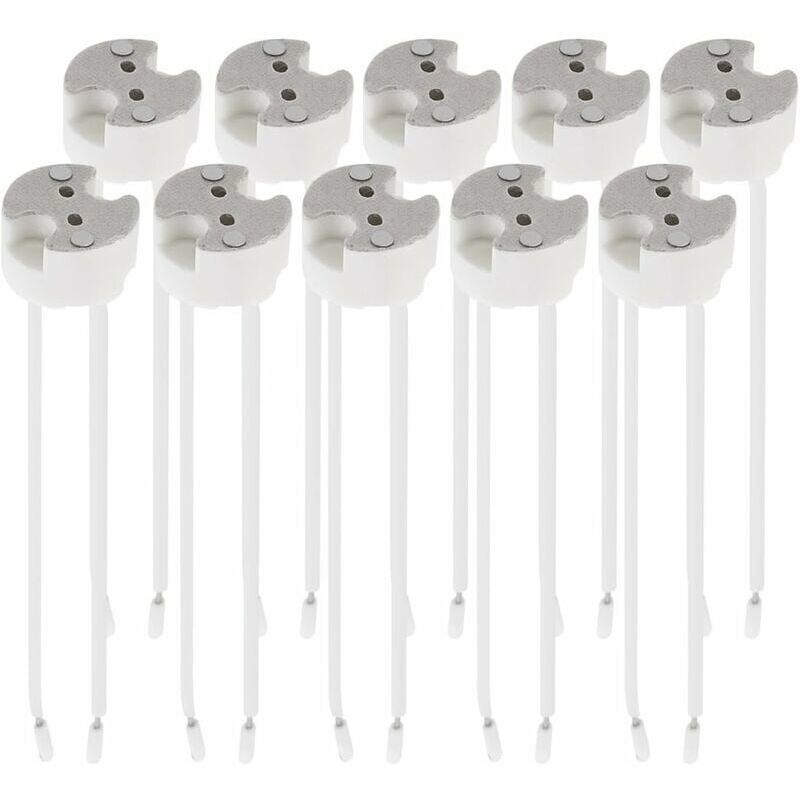 Pack de 10x douille GU5.3 - Douille GU5.3 ou MR16 - Support avec câble 12V - Pour ampoules LED type spot halogène,