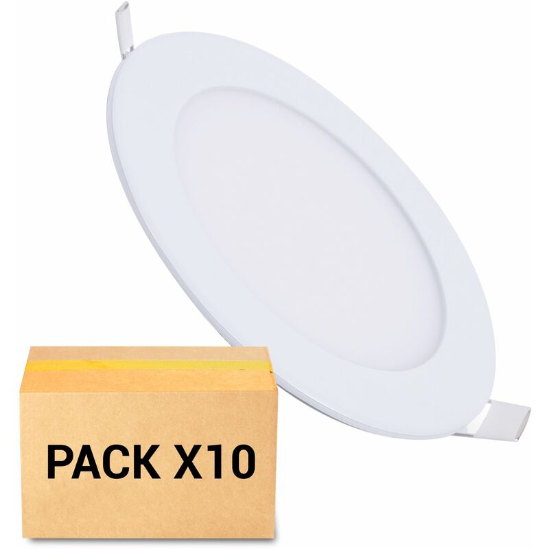 

Pack 10X Focos Empotrables para Baño LED 18W Redondos 3000K Blanco IP44