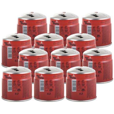 Pack de 12 Cartouches de gaz 190g Perçable Butane Propane Sécurité stop-gaz ALPENTECH