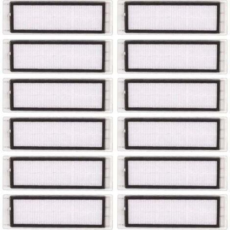 (Pack de 12) filtres HEPA compatibles avec Roborock S6 Pure S6 E4 S4 Max S6 MaxV S5 S5 Max S4 E2 E3 E5 E20 E25 E35 S50 S65