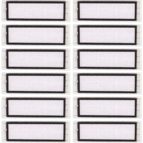 (Pack de 12) filtres HEPA compatibles avec Roborock S6 Pure S6 E4 S4 Max S6 MaxV S5 S5 Max S4 E2 E3 E5 E20 E25 E35 S50 S65