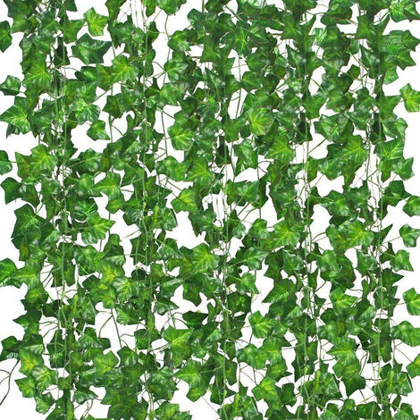 Pack de 12 Plantes Lierres Artificielles D¨¦coration pour Jardin /Balcon/Salon/C¨¦l¨¦bration/ Mariage-2.4m