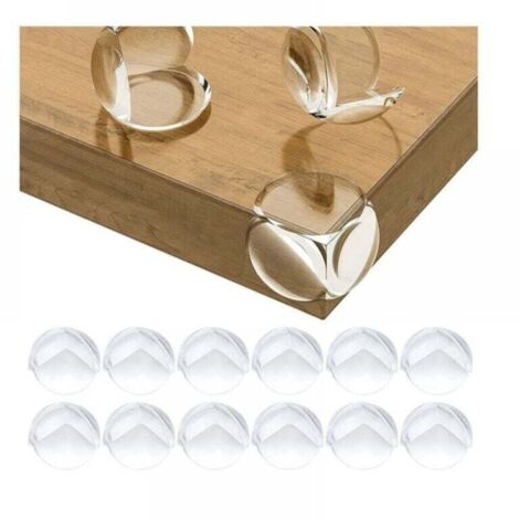 Pack de 12 Protections Coin de Table pour Bébé - Protections d'angle pour Meuble Sécurité Enfant pour Bureau, Berceau, Cheminée, Table, Coins & Bords Molles + sans Danger Rondes