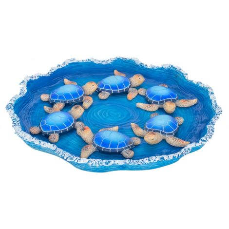 Pack de 12 tortues bleues avec plateau inclus pour la décoration de la maison