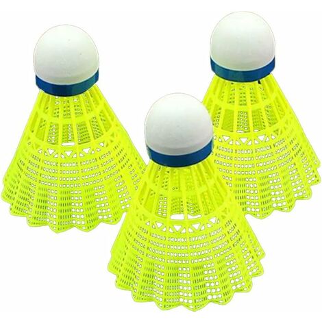 Pack de 12 Volants Nylon Balle de Badminton Haute Vitesse pour Entraînement de Badminton Jaune