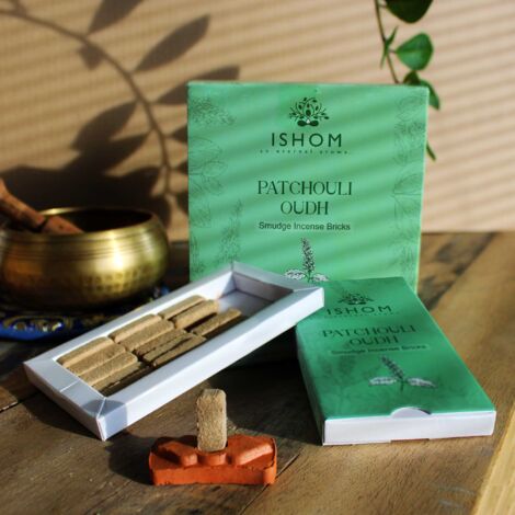 Pack de 15 Briques et Brûleur d'Encens Naturel - Bois de Patchouli- Vendu par 1