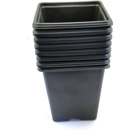 Pack de 15 Godets carrés noir en plastique 9cm