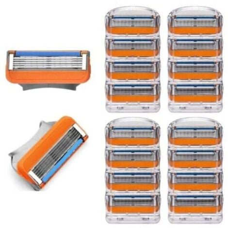 SNQ Pack de 16 maquinillas de afeitar para hombre con hojas compatibles con Fusion 5