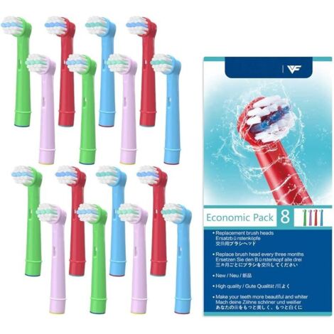 Pack de 16 Pour Oral B Tête de Brosse à Dents électrique Compatible Pour Enfants Pour Enfants, Tête de Brosse de Rechange Oral B Adaptée à la Plupart des Séries de Brosses à Dents Compatibles