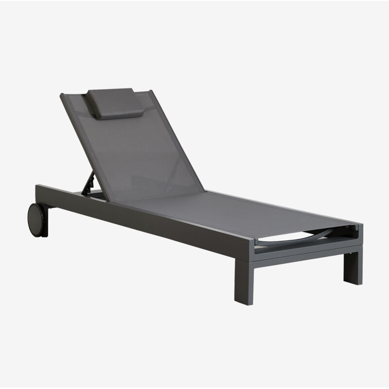 Pack de 2 bains de soleil inclinables en aluminium avec coussin Akelia SKLUM Gris Graphite Pack de 2 bains de soleil inclinables en aluminium avec coussin Akelia SKLUM Gris Graphite