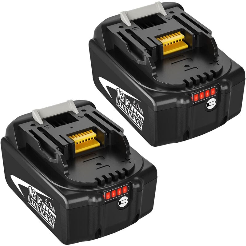 Powerwings - pack de 2) Batterie de Remplacement pour Makita BL1850B 18V 5,0Ah BL1850 BL1860B BL1860 BL1830B BL1840B BL1840 BL1890 BL1835 BL1845