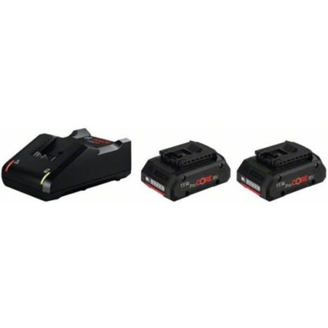 Pack de 2 batteries 18V ProCORE 4Ah + chargeur rapide - BOSCH - 1600A01BA3