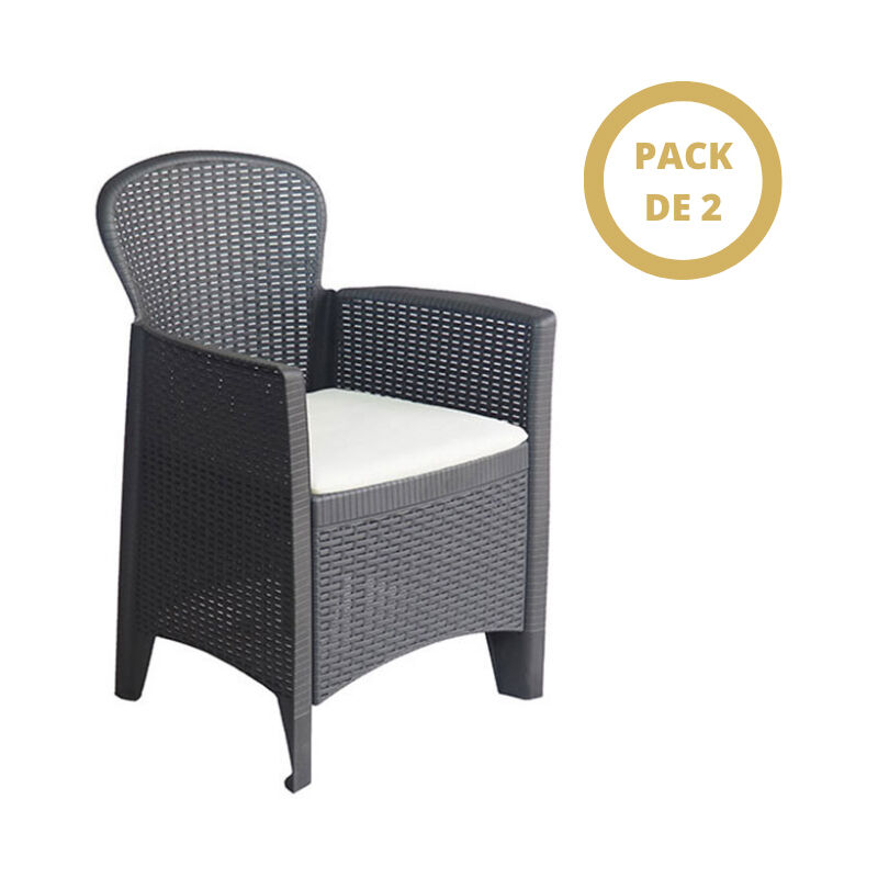 

Pack de 2 butacas de jardín Detroit Antracita