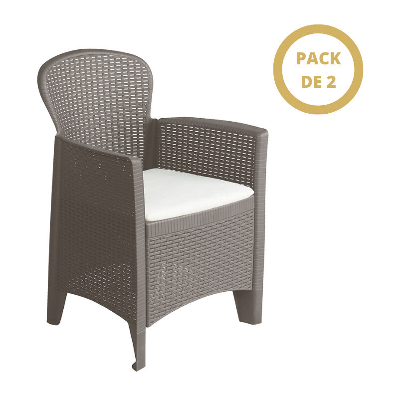 

Pack de 2 butacas de jardín Detroit Taupe