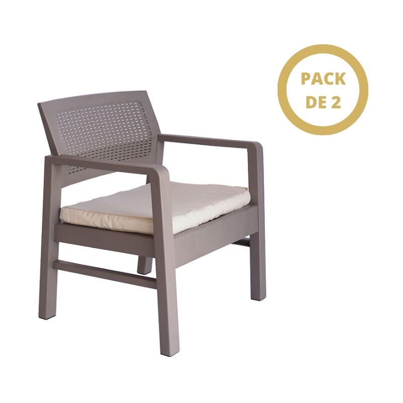 

Pack de 2 butacas de jardín Salem color Taupe