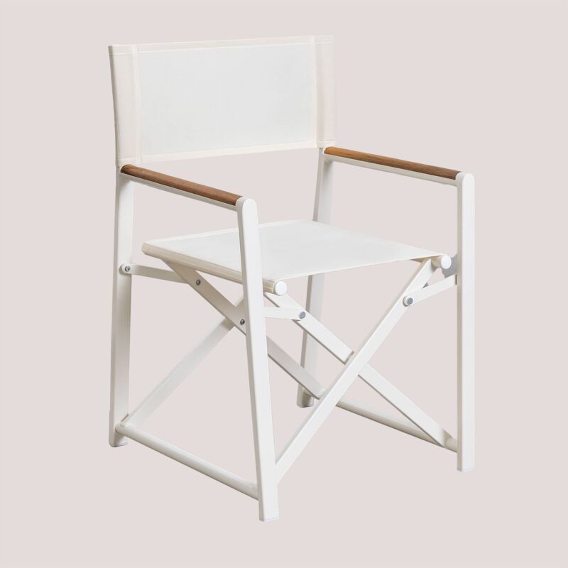 Lot de 2 chaises de directeur de jardin pliantes Jordana Sklum Blanc Gardenia