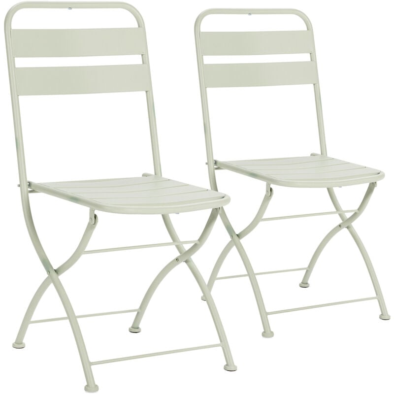 Pack de 2 chaises de jardin pliantes Perla en métal vert