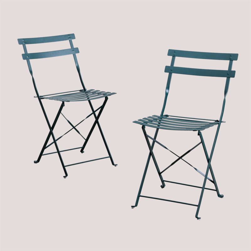 Sklum - Pack de 2 chaises de jardin pliantes Sergey Vert Jungle
