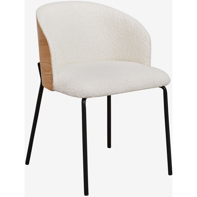 Sklum - Pack de 2 chaises de salle à manger en bois rembourrées Amieva Noir