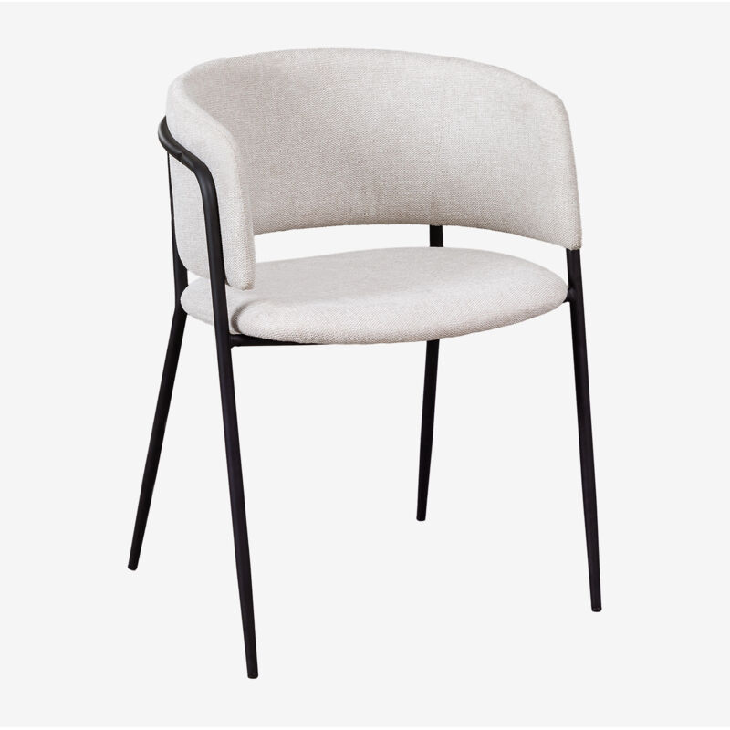 Sklum - Pack de 2 chaises de salle à manger rembourrées Nalon Noir