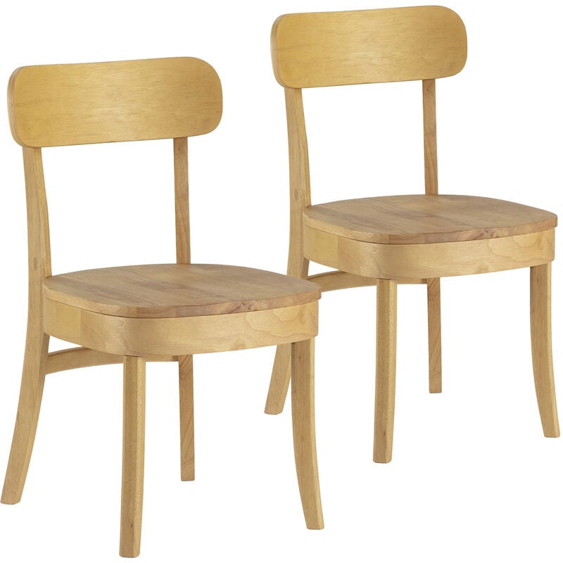 Vs Venta-stock - Pack de 2 chaises Nala couleur Chêne, bois massif