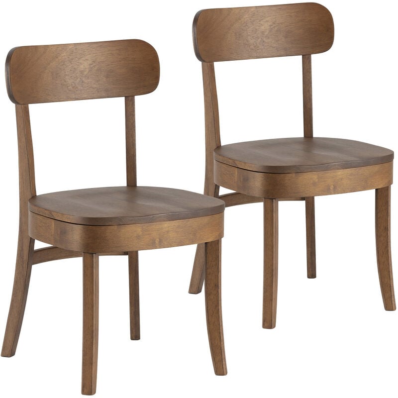 Vs Venta-stock - Pack de 2 chaises Nala couleur Noyer, Bois Massif