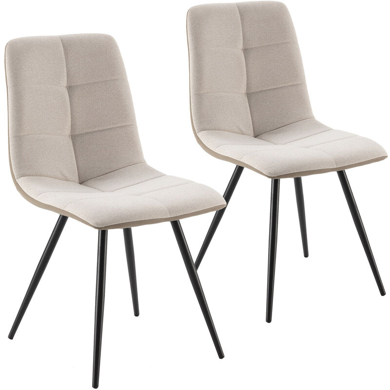 Vs Venta-stock - Pack de 2 chaises Prada, tissu et simili cuir Beige
