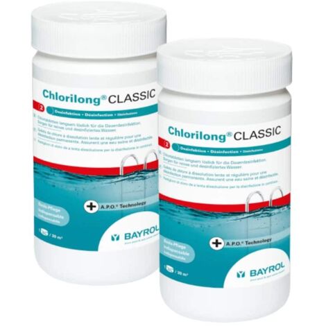 Pack de 2 Chlorilong Classic 1,25 kg - Galets de chlore Bayrol