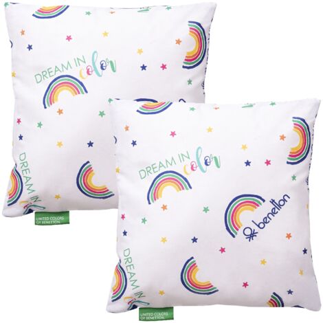 PACK DE 2 COJINES 100% DE ALGODÃN COLOR BLANCO