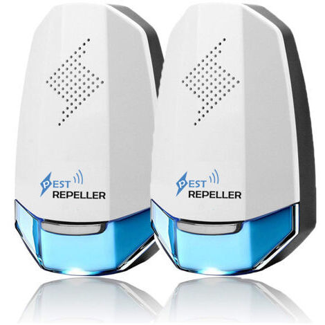 Pack de 2 Dispositivos Repelentes Ultrasónicos, Antirroedores y Antiplagas 20W