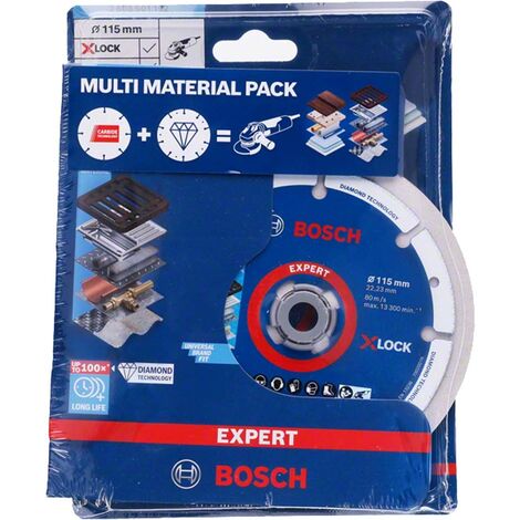 Pack de 2 disques 115 mm Meule Diamant Métal EXPERT + Roue Multi Carbure  BOSCH 061599761L