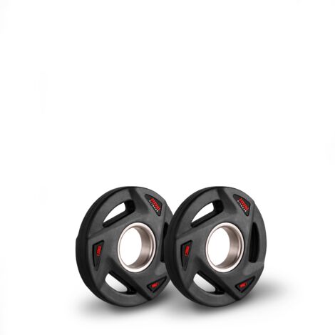 Pack de 2 disques de poids olympique de 1,25kg KITDISK-125 disques d'entraînement musculation, diamètre intérieur 51mm, acier et caoutchouc - FITFIU Fitness