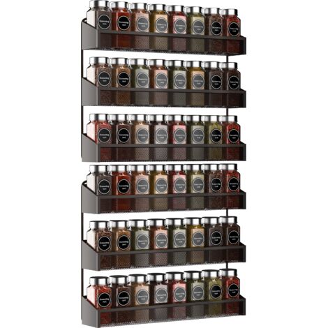 Pack de 2 Especieros de Cocina de 3 Niveles - Estante Organizador de Metal para Encimera o Pared - Organizador de Especias, Cosméticos y Baño - Acabado Cromado Antioxidante - 39x7x30cm - Bronce