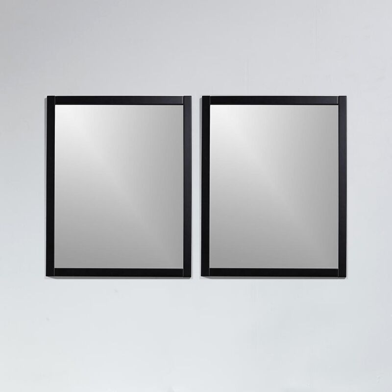 

Pack de 2 espejos NEO rectangulares 56x70cm con marco negro mate