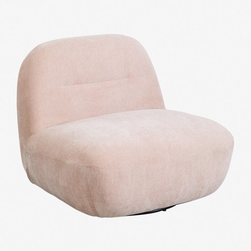 Sklum - Pack de 2 fauteuils pivotants chenille Sernin Rosa Pâle Make Up