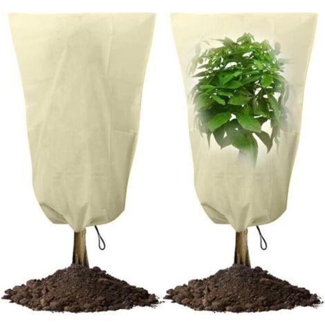 Pack de 2 Housses de Protection pour Plantes,100x80cm Hivernage Plante Exterieur,Housse D'hivernage pour Plantes en Pot,Housse