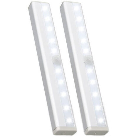 Pack de 2 lampes LED sans fil – Détecteur de mouvement – 150LM – Couleur lumière 6000K – Installation sans outils avec ruban adhésif magnétique