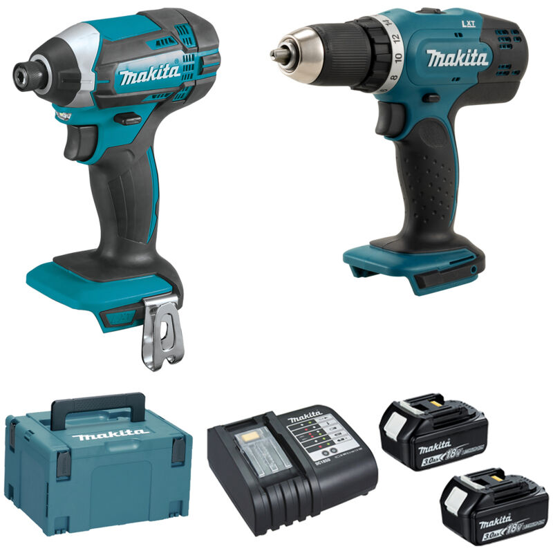 Pack de 2 machines 18V LXT DTD152 + DDF453 + 2 batteries 3Ah + chargeur + Makpac MAKITA DLX2141JX2 - vue 4