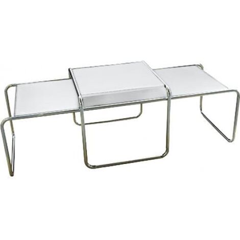 Pack de 2 Mesas de Centro Apilables - Madera y Acero - Lacky