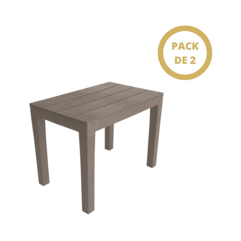 

Decomoment - Pack de 2 banquetas de jardín Tulsa Taupe