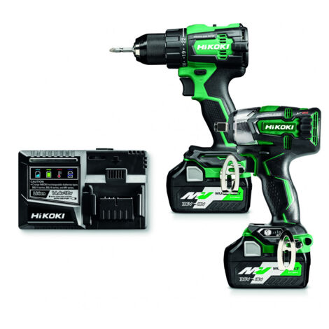Pack de 2 outils (DS18DE + WR18DBDL2) 18V + 2 batteries 5Ah + chargeur + coffret HITCASE - HIKOKI - KC18DEWDZ