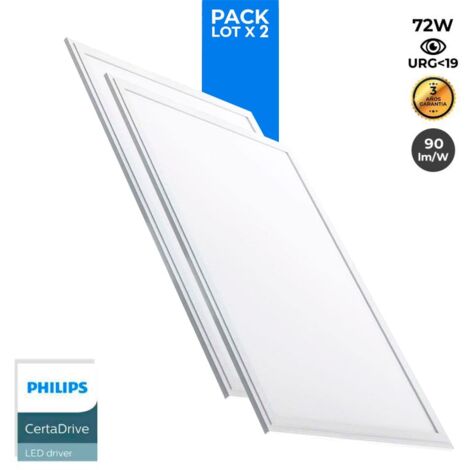 IluminaShop Panel LED 120X60 cm 80W 6500LM Marco Blanco Philips 5 Anos de  Garantia Blanco Neutro 4500K