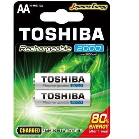 Pack de 2 Pilas AA Toshiba Rechargeable/ 1.2V/ Recargables
