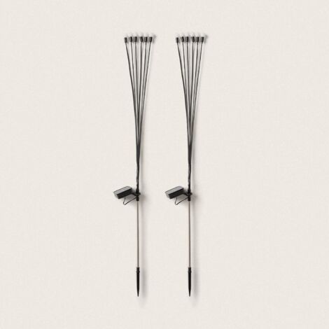 Pack de 2 Pinchos LED Solar Exterior LightningBug Blanco Cálido 2700K - 3200K . - Blanco Cálido 2700K - 3200K